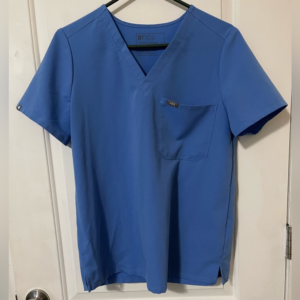 Figs Catarina scrub top ceil blue medium
